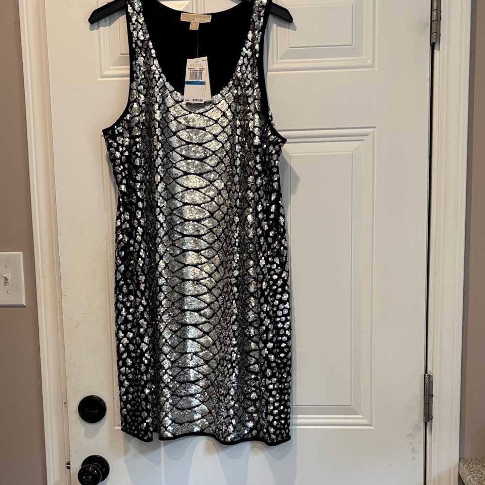 Michael Kors Black Sequined Dress. Size XL. NWT.